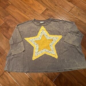 Easel mineral washed “the stars “ oversized shirt Large